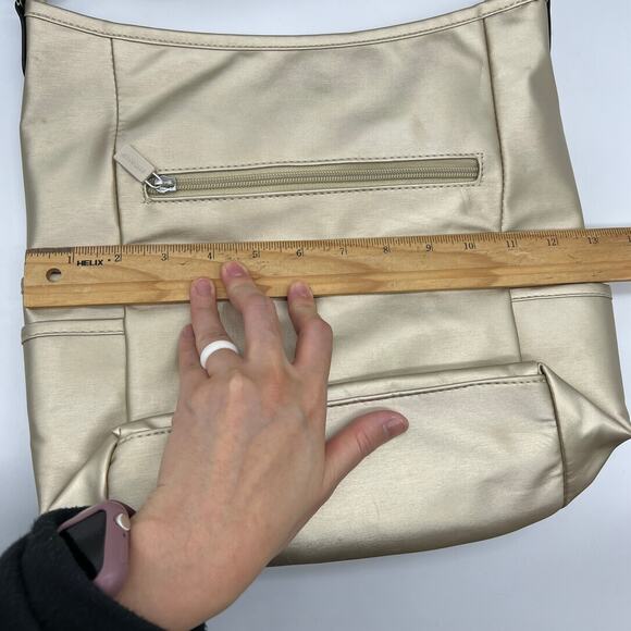 IHKWIP Zig Zag Quilted Go Getter Shoulder Bag with Crossbody Strap Met Champagne - Picture 10 of 12